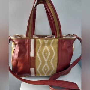Everything Handbags by S Miranda Pendleton Flannel and Leather,Retro,Vintage,Boh